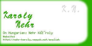 karoly nehr business card